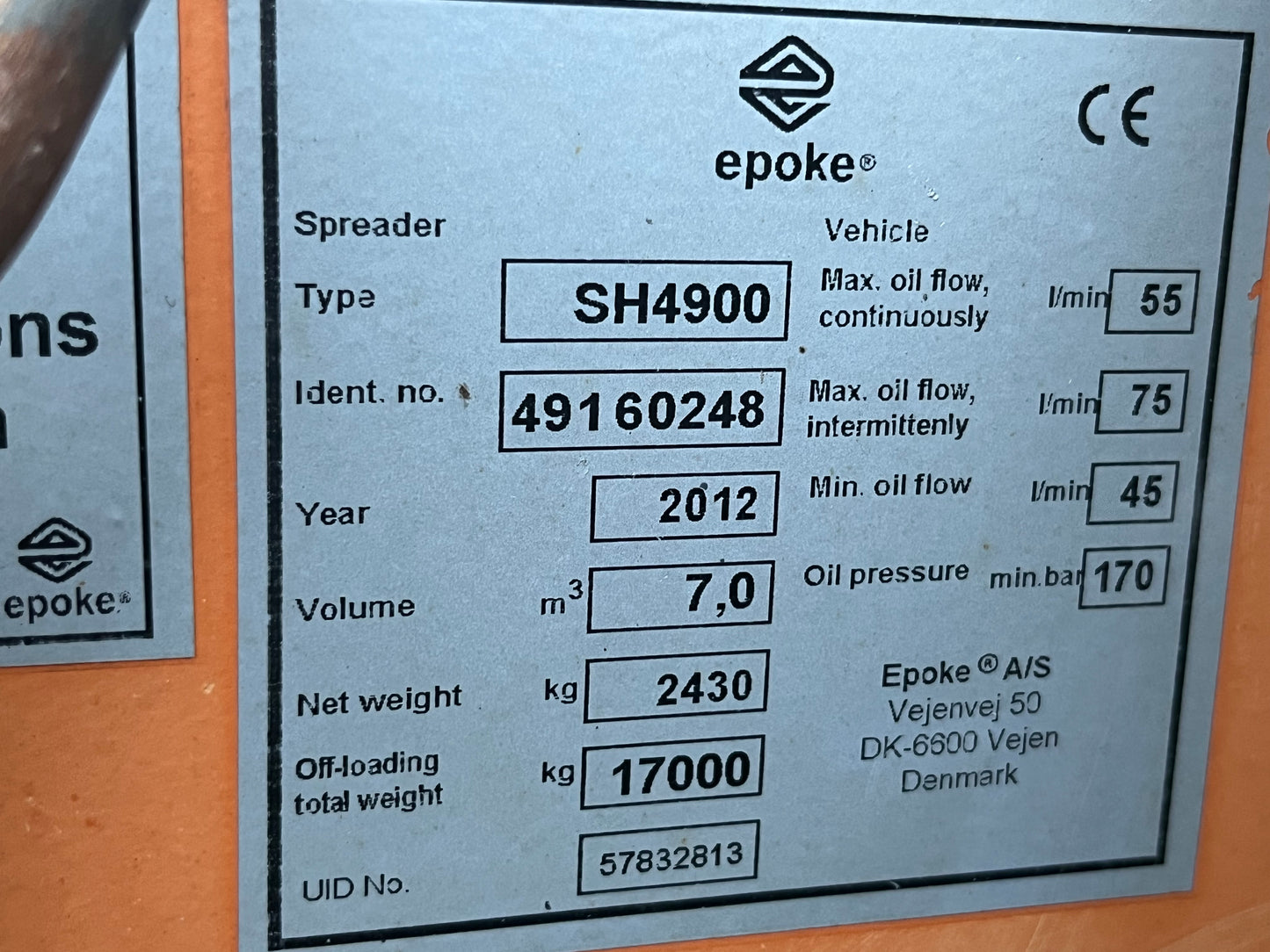 2012 Epoke Sirius Combo AST SH4900 Spreader Sander