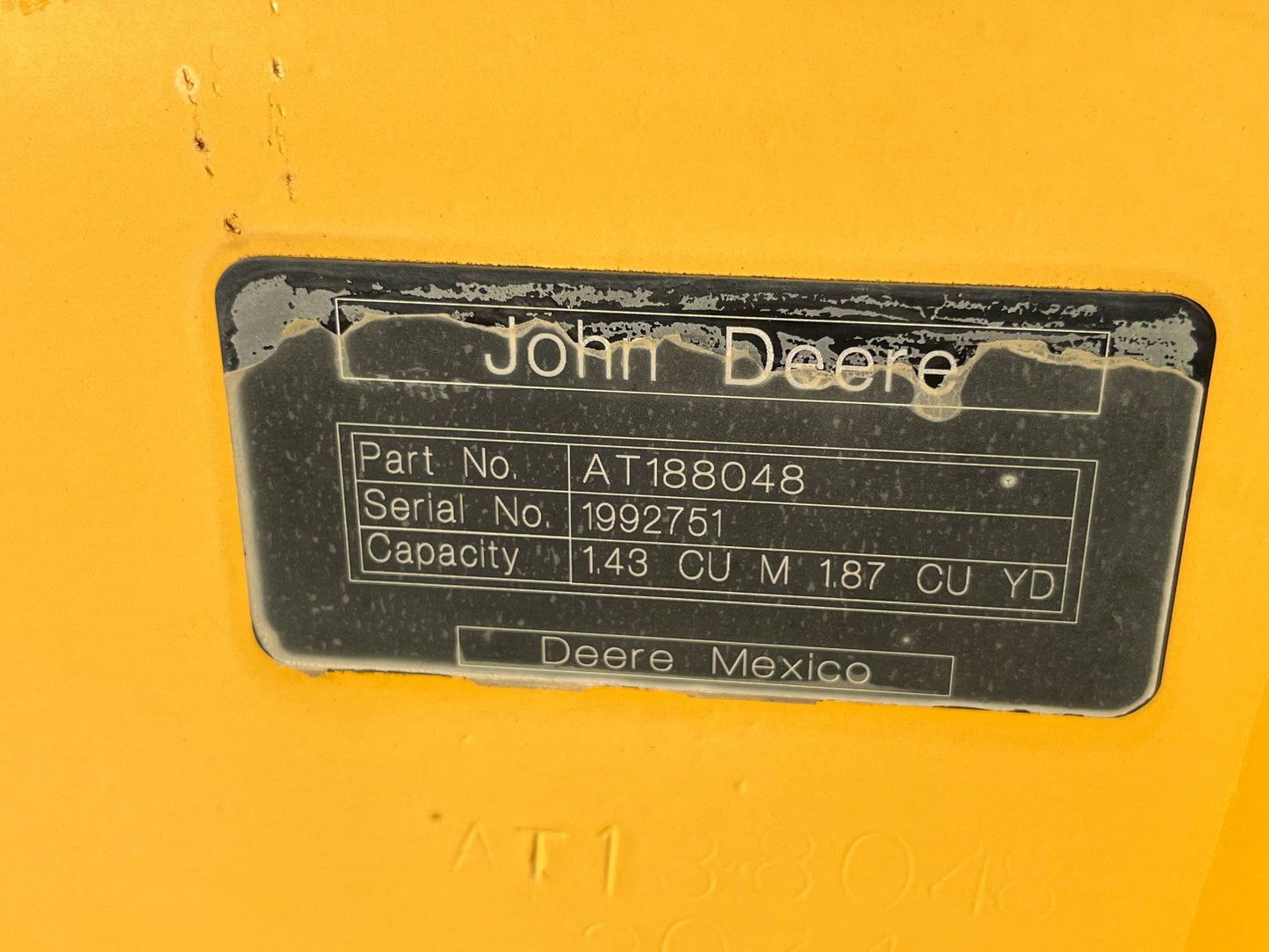 97 IN John Deere Bucket 1.87 CU YD
