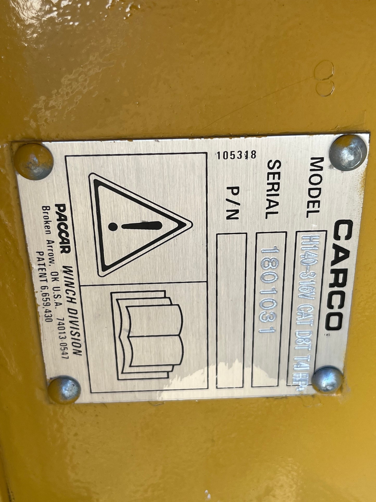 2021 CARCO H140-316V Winch - Fits Cat D8T (Unused)